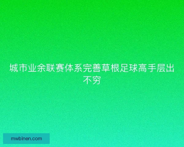 城市业余联赛体系完善草根足球高手层出不穷